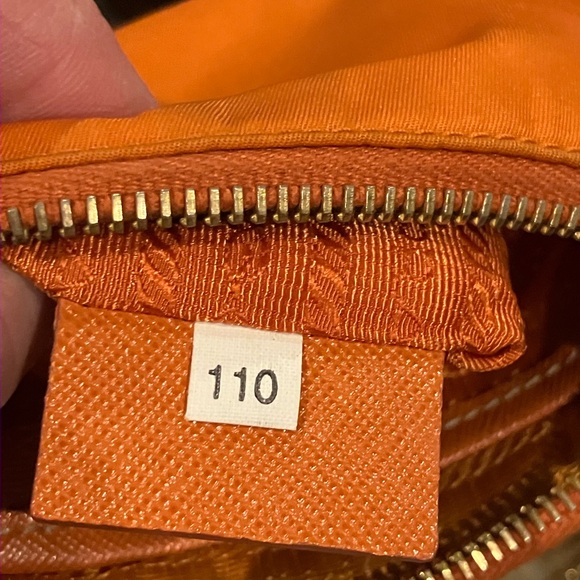 Prada Tessuto Oro Mini Crossbody in Papaya, with Auth Cards & Dust Bag, EUC - Picture 9 of 14